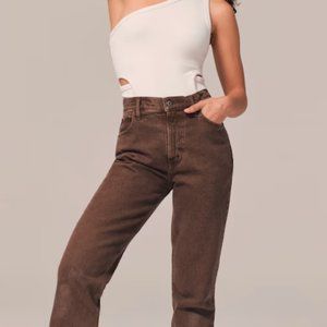 Abercrombie & Fitch Ultra High Rise 90s Straight Jean (Brown)